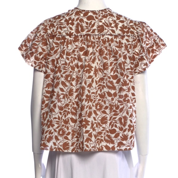 The GREAT - Floral Print V-Neck Crop Top - Picture 2 of 5
